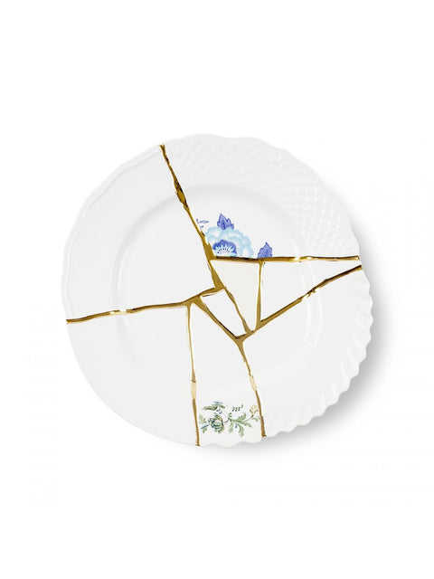 PIATTO PIANO PORCELLANA SELETTI KINTSUGI N3 ART 09613