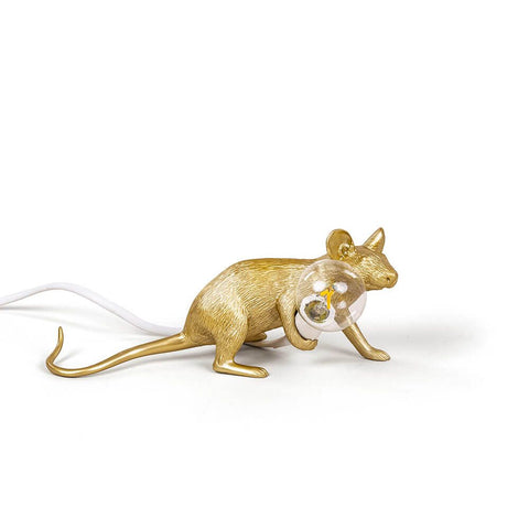 SELETTI LAMP MOUSE GOLD ART 15232