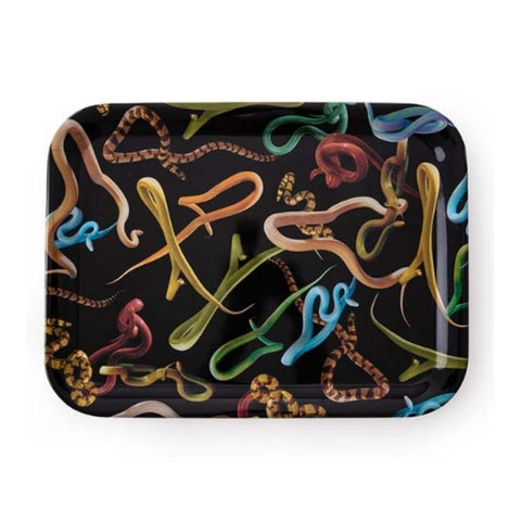 "SELETTI MELAMINE TRAY 32X43,5 SNAKES ART 19035"