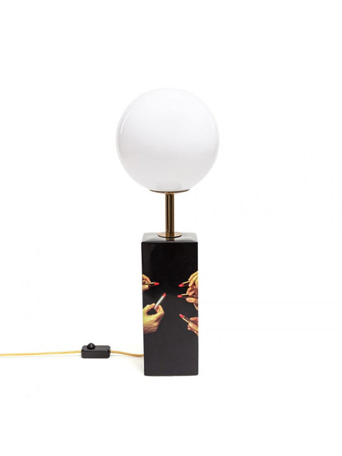 "LED TABLE LAMP IN TP PORCELAIN DIAM CM 34 H 70 LIPSTICKS SELETTI"