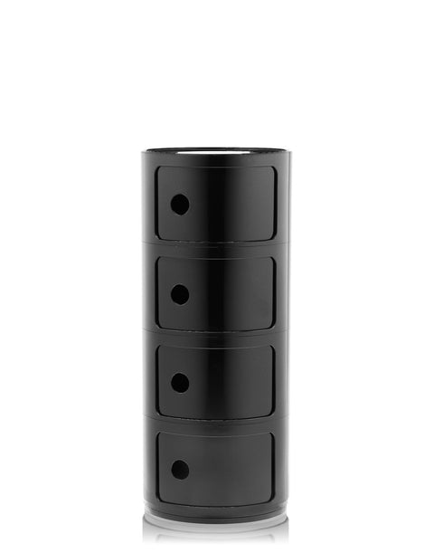 KARTELL SCHWARZER MODULARER NACHTTISCH MIT 4 ELEMENTEN
