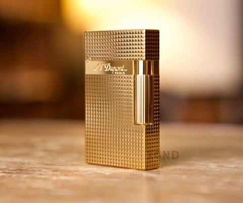 ST DUPONT LIGNE FEUERZEUG 2 DIAMANTKOPF GELBGOLD ART 016284 